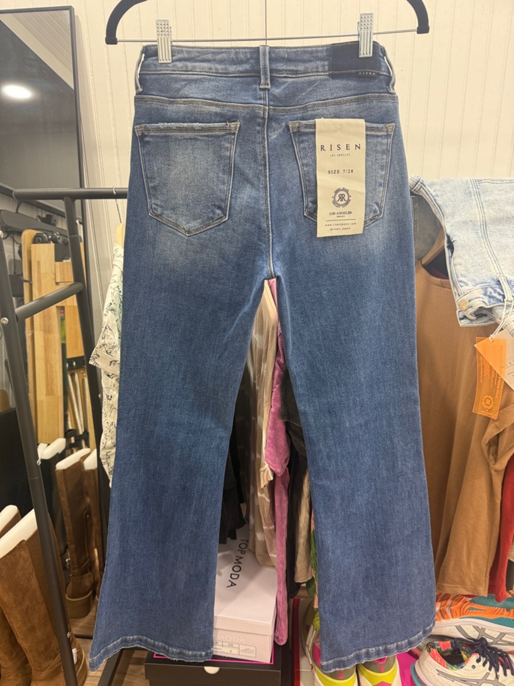 NWT Risen Women's Straight Leg Jeans - Blue 7/28 Regular